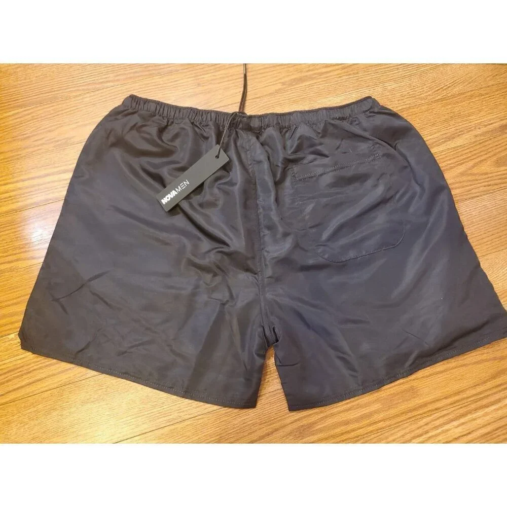 Sinner Swim trunks Men's Size M Black Red‎ Cross  Mesh Lining Fashion Nova NWT